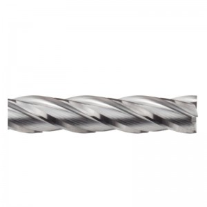 Carbide Square Nose End Mill, Extra Long Reach, Uncoated (Bright) Finish, 30 Deg Helix, 4 Flutes, 3 \